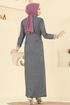 الفستان رمادي 24008UKB139-MS - Thumbnail