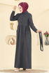 الفستان رمادي غامق 24012UKB139-MS - Thumbnail