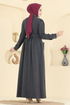 الفستان رمادي غامق 24012UKB139-MS - Thumbnail