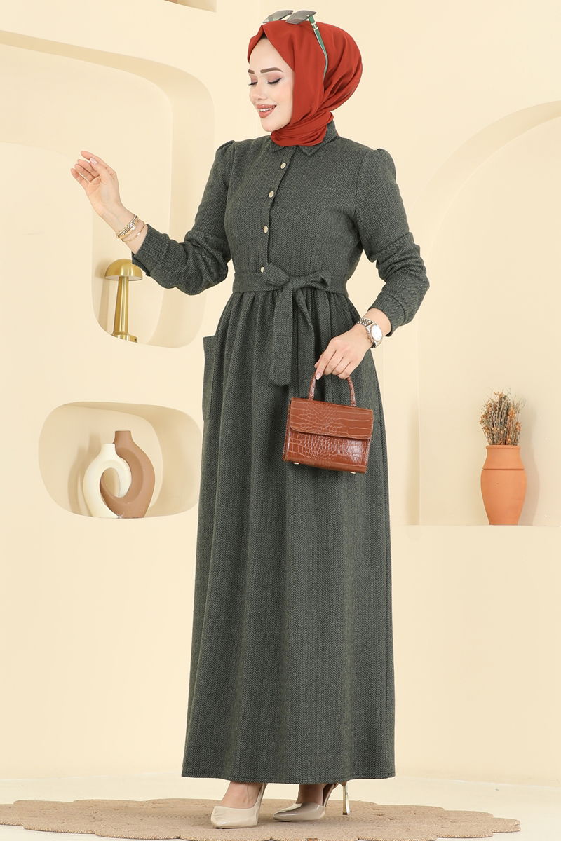 Dress 24012UKB139-MS Khaki