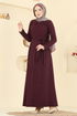 Dress 24016UKB139-MS Burgundy - Thumbnail