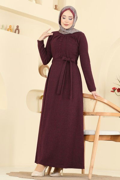 U.K.B. - Dress 24016UKB139-MS Burgundy