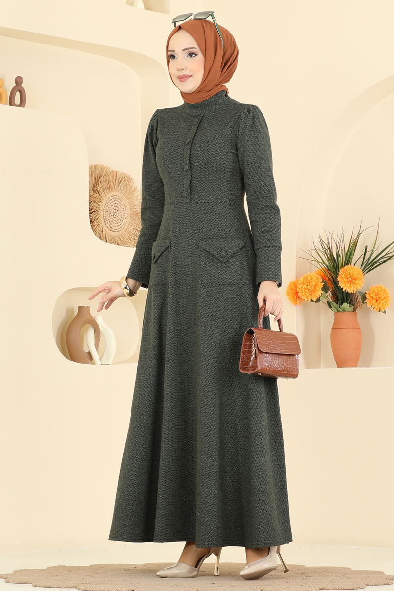Dress 24018UKB139-MS Khaki