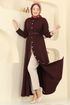 Dress 24023UKB139-MS Burgundy - Thumbnail