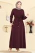 Dress 24090UKBK1160-MS Burgundy - Thumbnail
