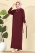 Dress 241420TPK1167-MS Burgundy - Thumbnail