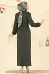 الفستان اخضر عفني 25008UKB139-MS - Thumbnail