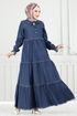 Dress 25018MTS1094-MS Dark Denim - Thumbnail