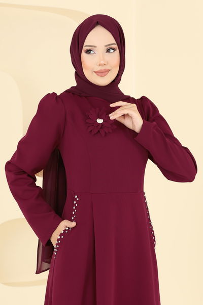 S.L. - Dress 2741SL432-MS Burgundy - 404461