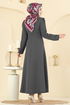 الفستان رمادي غامق 2754SL432-MS - Thumbnail