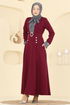 Dress 2774SL432-MS Anthracite & Burgundy - Thumbnail