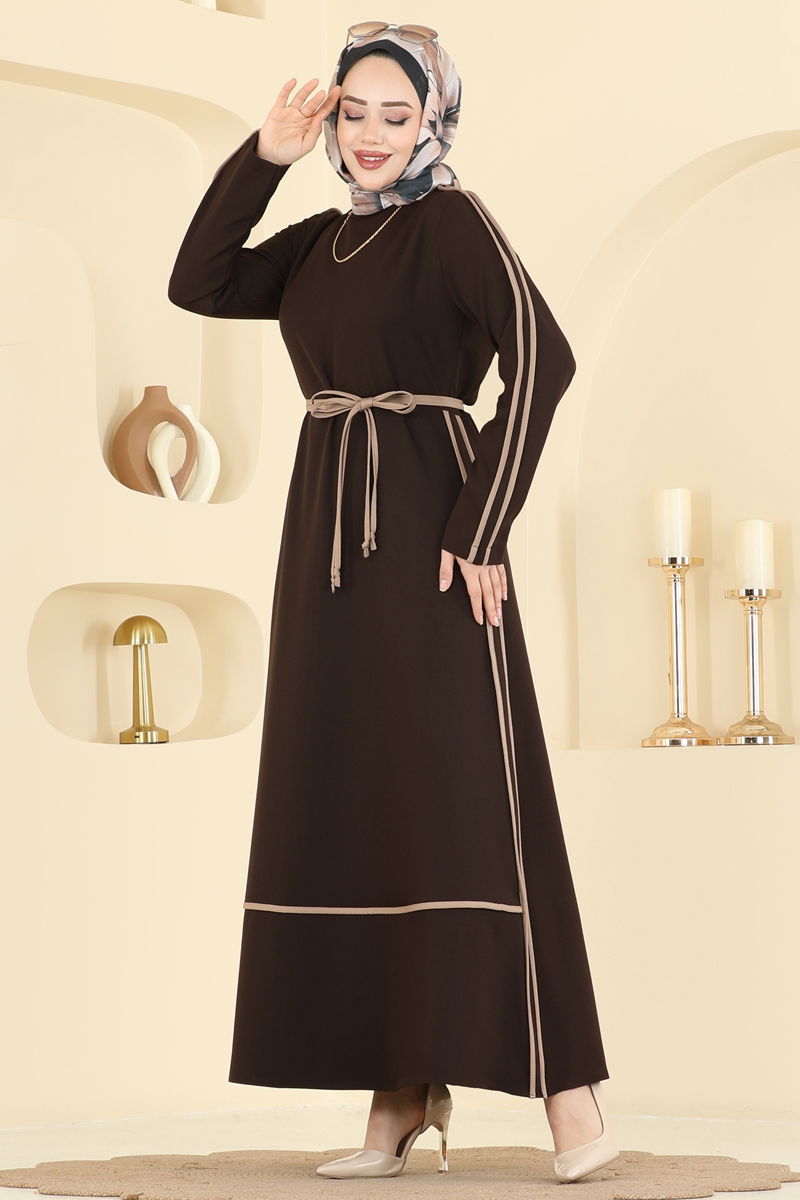 الفستان بني غامق 2781SL432-MS