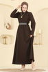 الفستان بني غامق 2788SL432-MS - Thumbnail