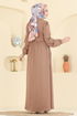 الفستان بيج غامق 2805SL432-MS - Thumbnail