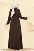 الفستان بني غامق 2818SL432-MS - Thumbnail