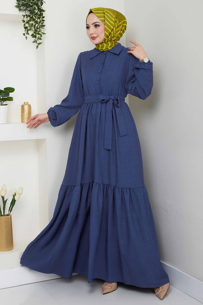 H.B.S. - Dress 3025HBS856-MS Navy Blue - 426529