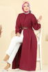 Dress 3060KTR750-MS Burgundy - Thumbnail