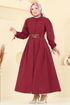 Dress 3060KTR750-MS Burgundy - Thumbnail