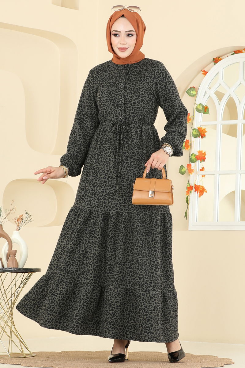 الفستان اخضر عفني 3064KTR750-MS