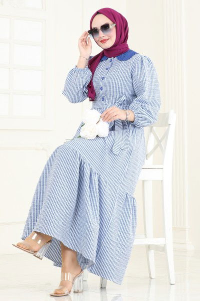 H.B.S. - Dress 3068HBS856-MS Indigo