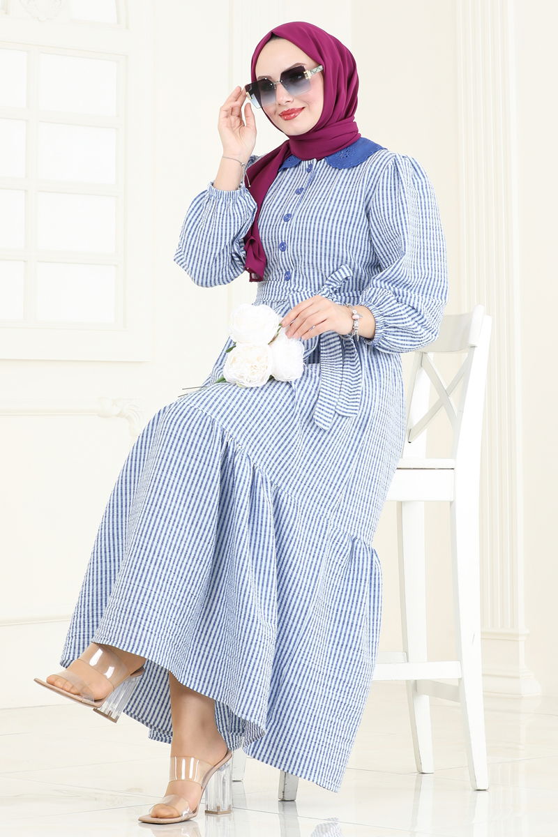 الفستان ازرق 3068HBS856-MS