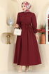 Dress 3076KTR750-MS Burgundy - Thumbnail