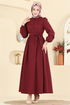 Dress 3076KTR750-MS Burgundy - Thumbnail