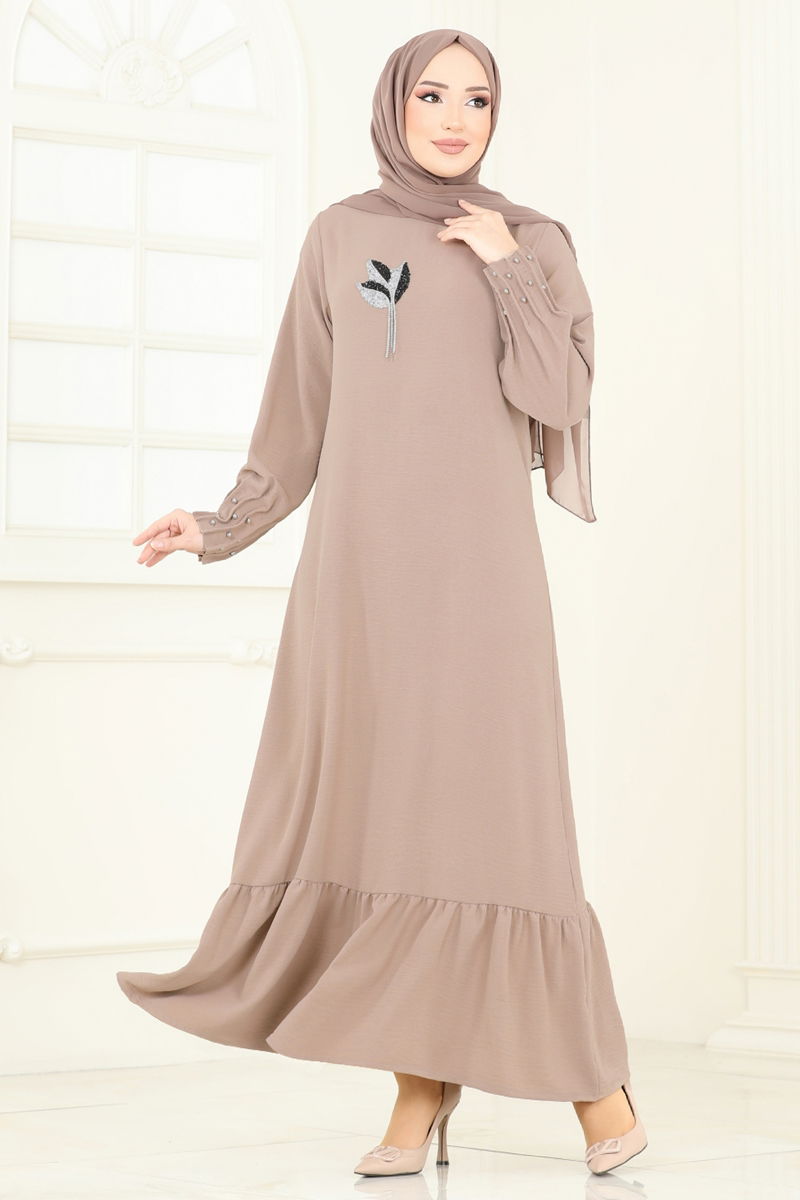 الفستان بيج 3077HBS856-MS