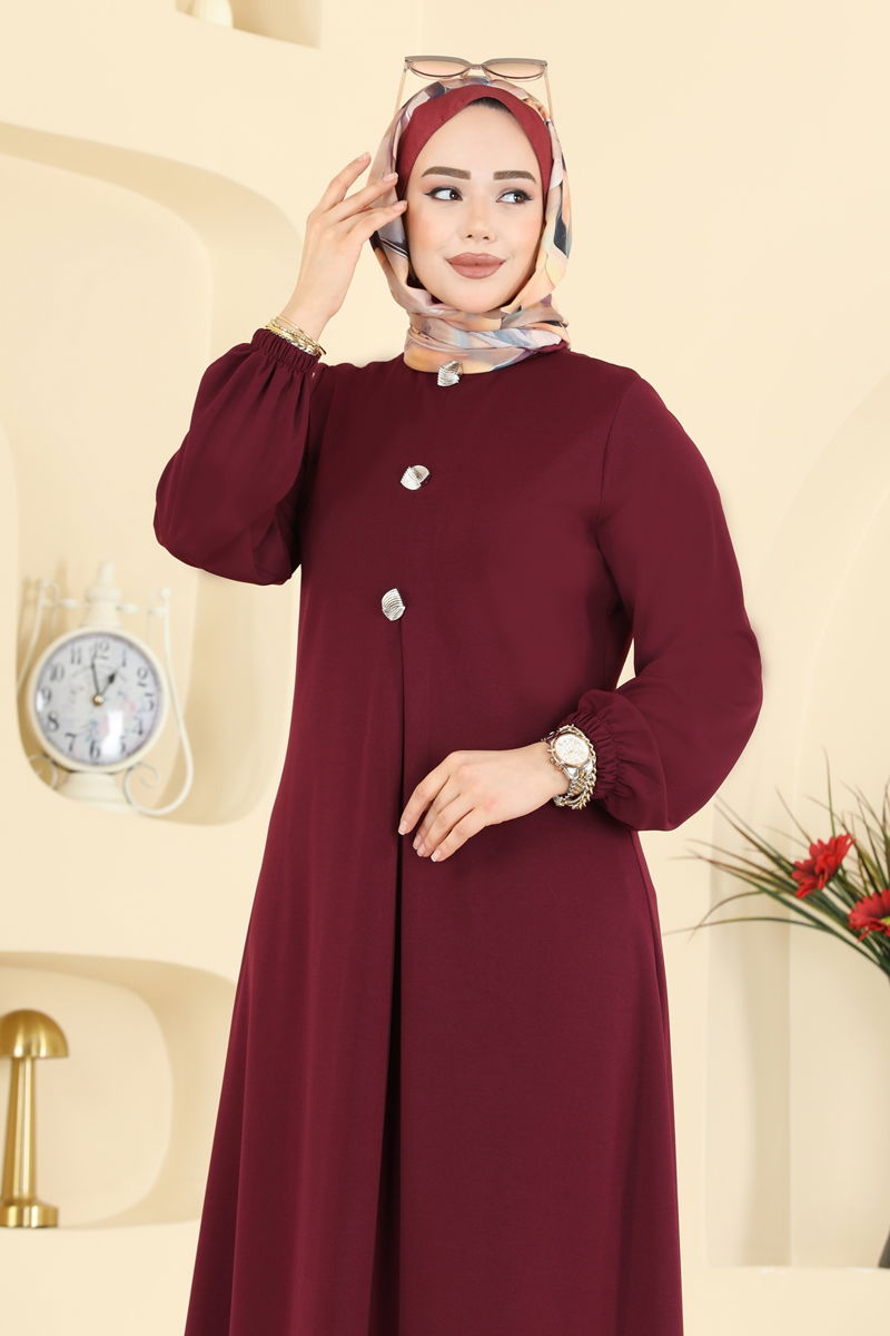 الفستان خمري 3078KTR750-MS