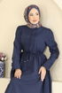 Dress 3079KTR750-MS Light Navy Blue - Thumbnail