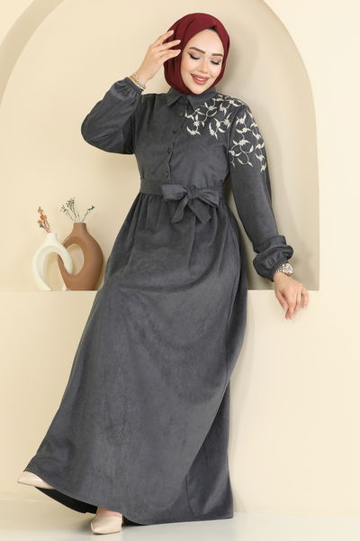 A.S.N. - الفستان رمادي غامق 312ASN888-MS - 416211