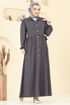 الفستان رمادي غامق 315HBS856-MS - Thumbnail