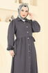 الفستان رمادي غامق 315HBS856-MS - Thumbnail