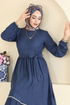 Dress 3253HBS856-MS Light Navy Blue - Thumbnail