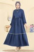 Dress 3253HBS856-MS Light Navy Blue - Thumbnail