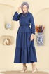 Dress 3261HBS856-MS Light Navy Blue - Thumbnail