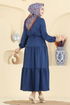 Dress 3261HBS856-MS Light Navy Blue - Thumbnail