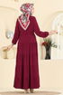 Dress 3262HBS856-MS Burgundy - Thumbnail