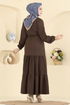 الفستان بني غامق 3263HBS856-MS - Thumbnail