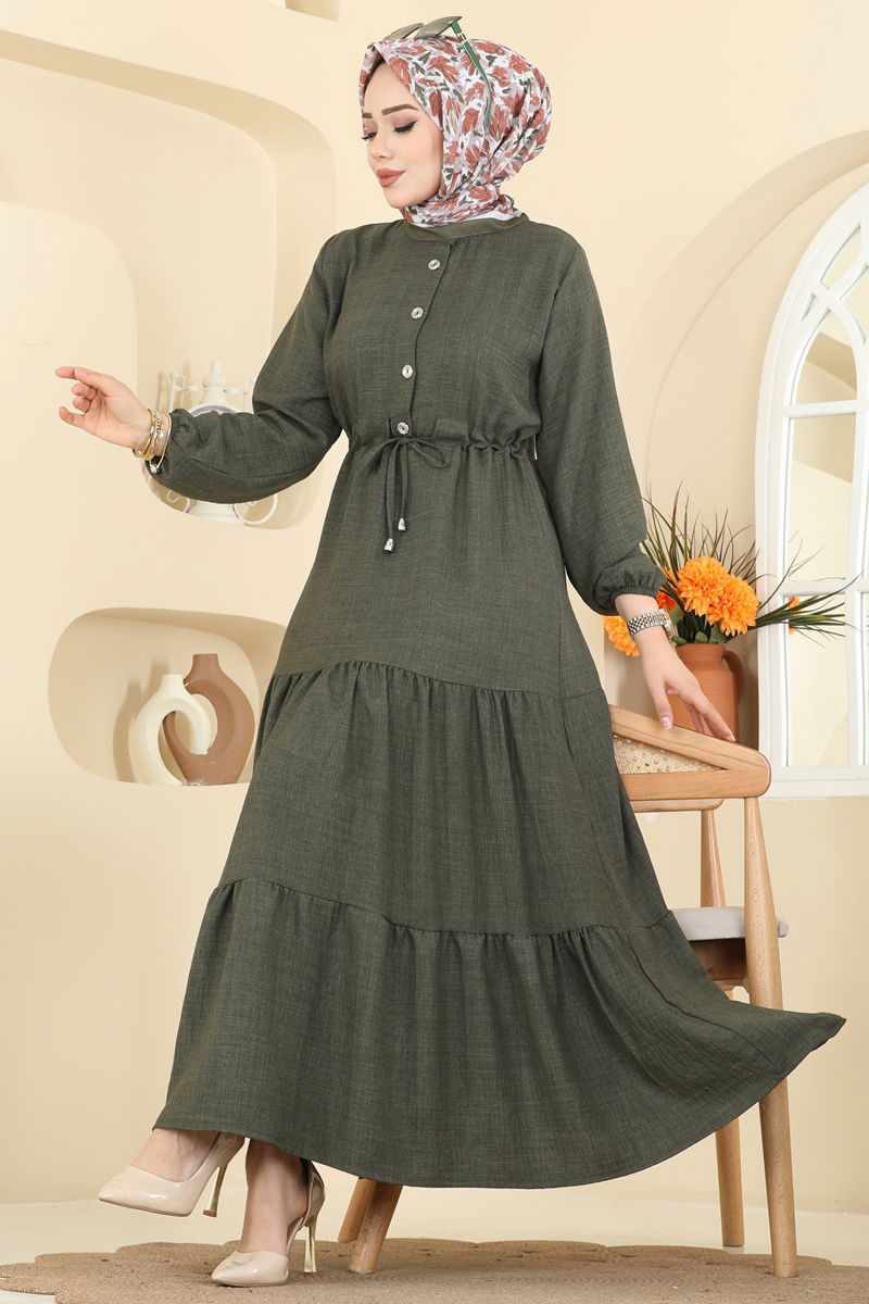 الفستان اخضر عفني 3263HBS856-MS