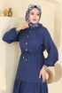 Dress 3263HBS856-MS Light Navy Blue - Thumbnail