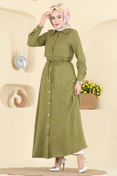 B.L.U. - Dress 3307BLU797-MS Oil Green - 426504