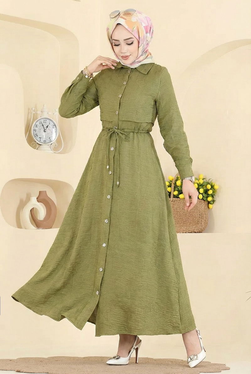 Dress 3307BLU797-MS Oil Green