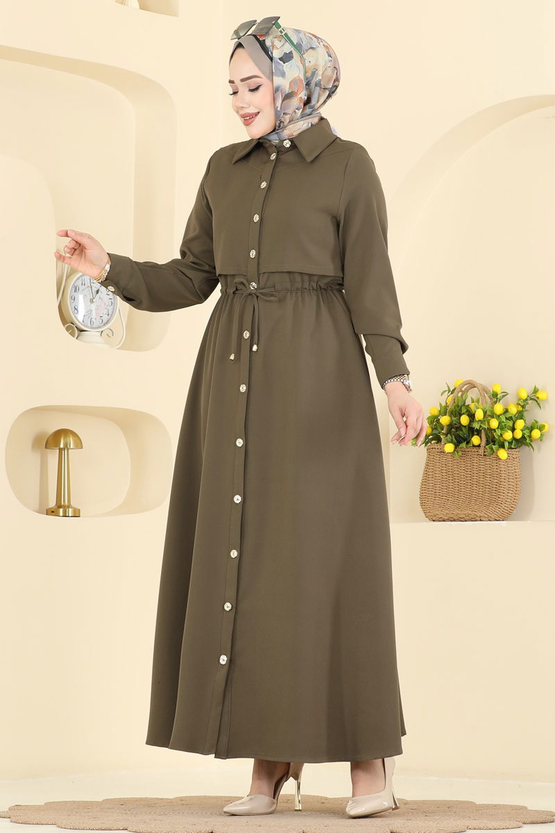 Dress 3327BLU797-MS Khaki