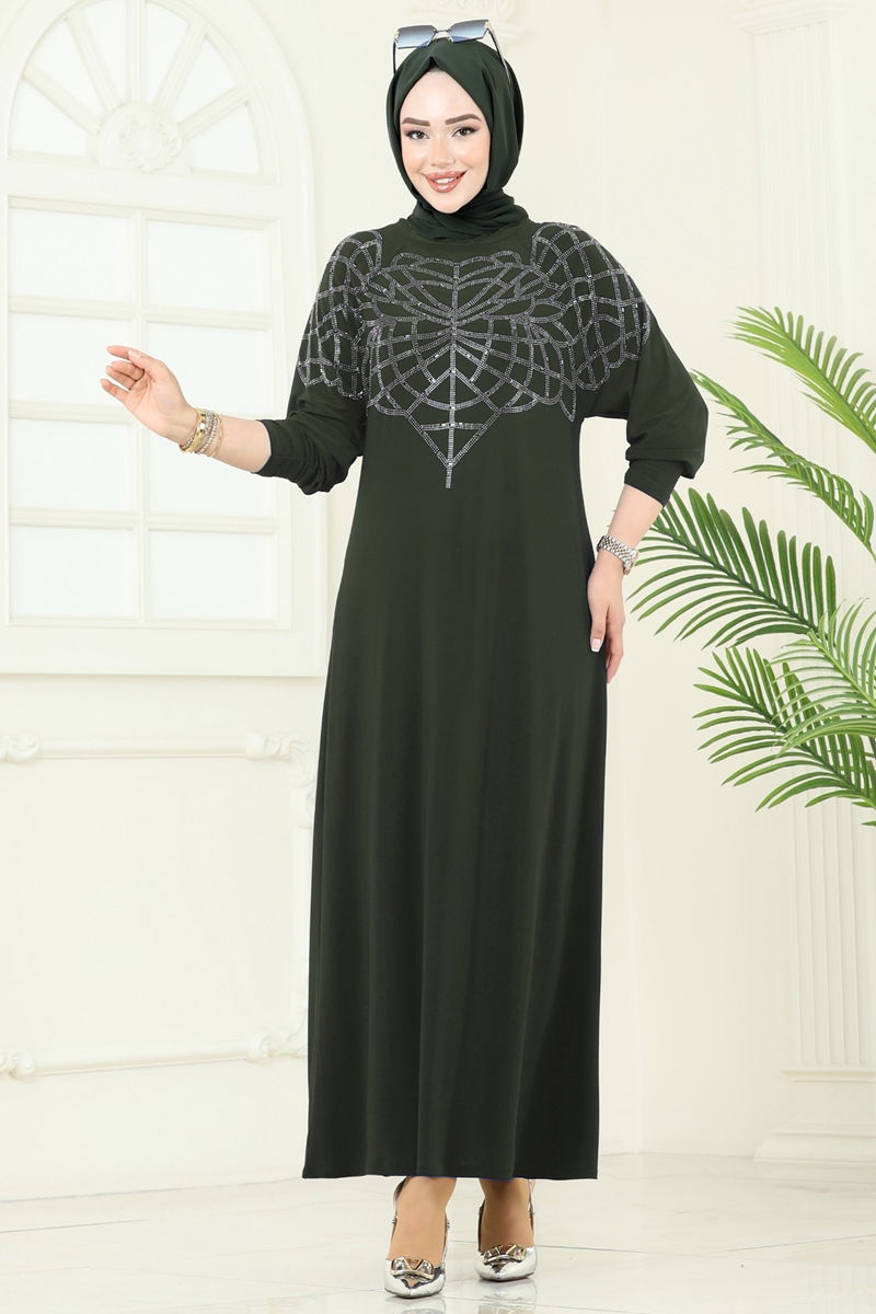 الفستان اخضر عفني 3402UZ662-MS