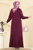 Dress 3440UZ662-MS Burgundy - Thumbnail