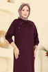Dress 3455UZ662-MS Burgundy - Thumbnail