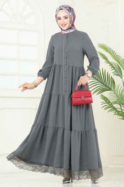 D.V.L. - Dress 380DVL817-MS Anthracite