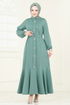 الفستان أخضر باهت 396DVL817-MS - Thumbnail