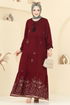Dress 4095ZNNK1102-MS Burgundy - Thumbnail